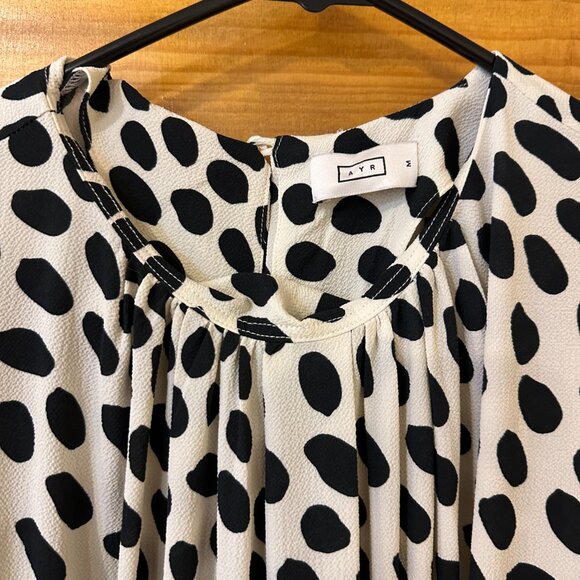 AYR The Who’s She Dress in Hot Dot off white and black, M - Picture 2 of 6